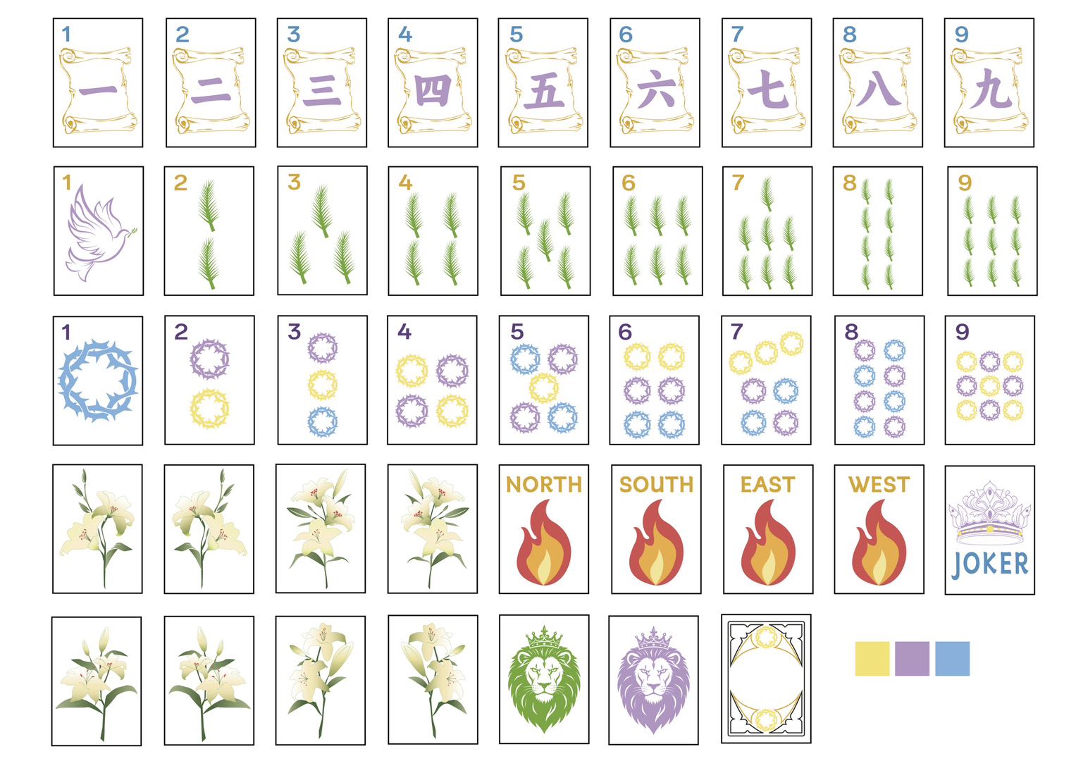 Limited Edition FAITH  American Mahjong 160 Engraved/Acrylic Tiles