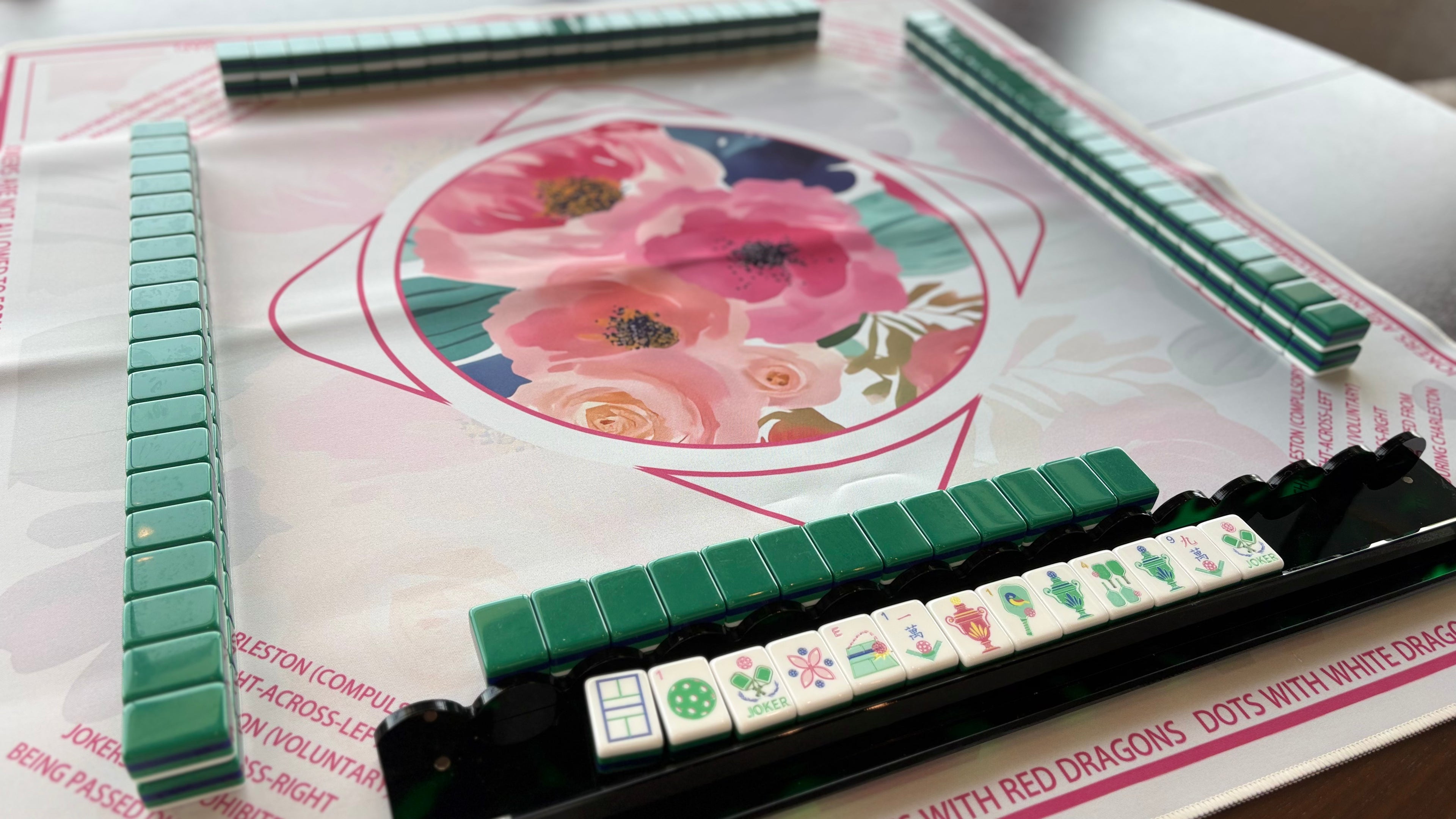 LIMITED EDITION Emerald Pickleball American Mahjong 160 Engraved/Acrylic Tiles