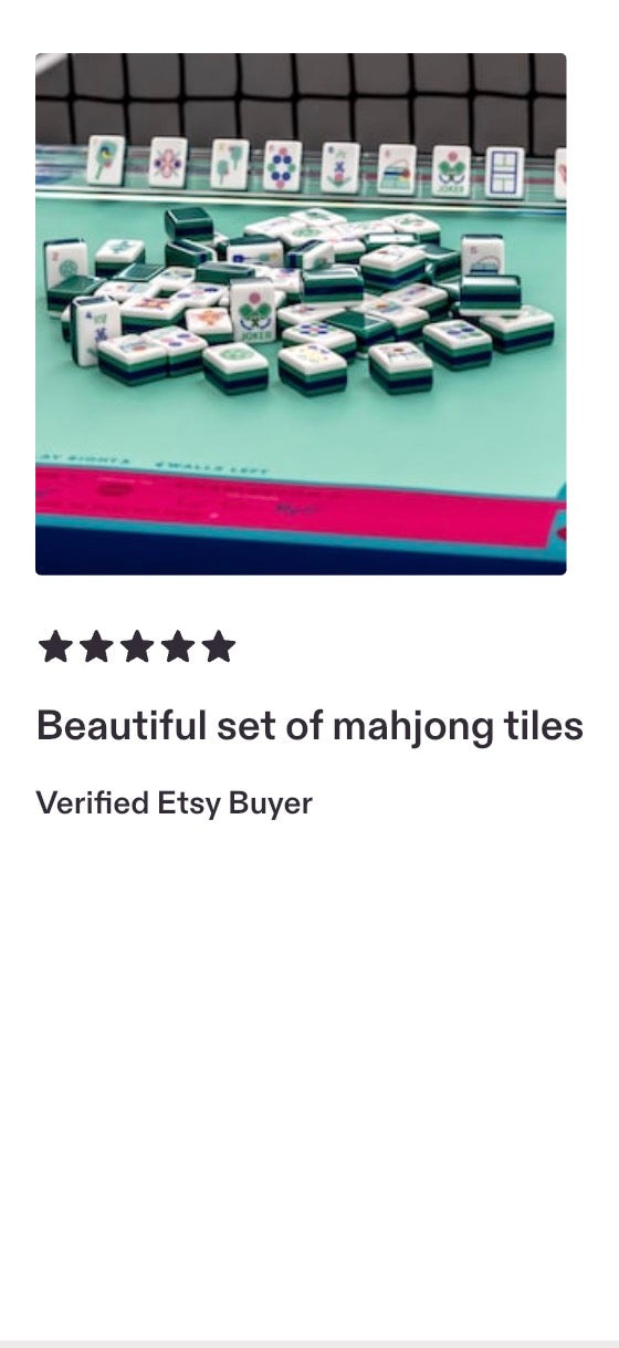 EMERALD American Mahjong Tiles: Pickleball Motif